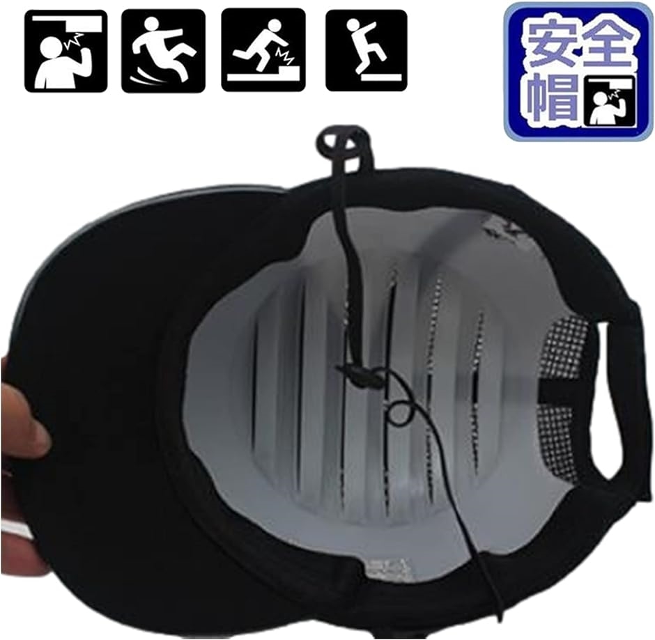 【Yahoo!ランキング1位入賞】RER 安全帽 ヘルメット( ブラック,  頭周り：54cm〜60cm ベルト長さ：最長52cm)｜zebrand-shop｜02
