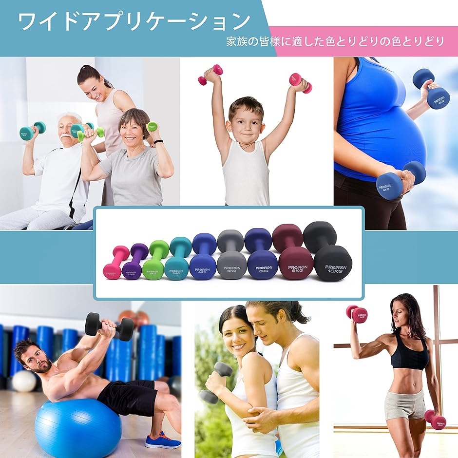 ダンベル 6kg 2個セット エクササイズ ネオプレンゴムコーティング 筋力トレーニング 筋トレ 鉄アレイ 鉄アレー( 6kgx 2)｜zebrand-shop｜06