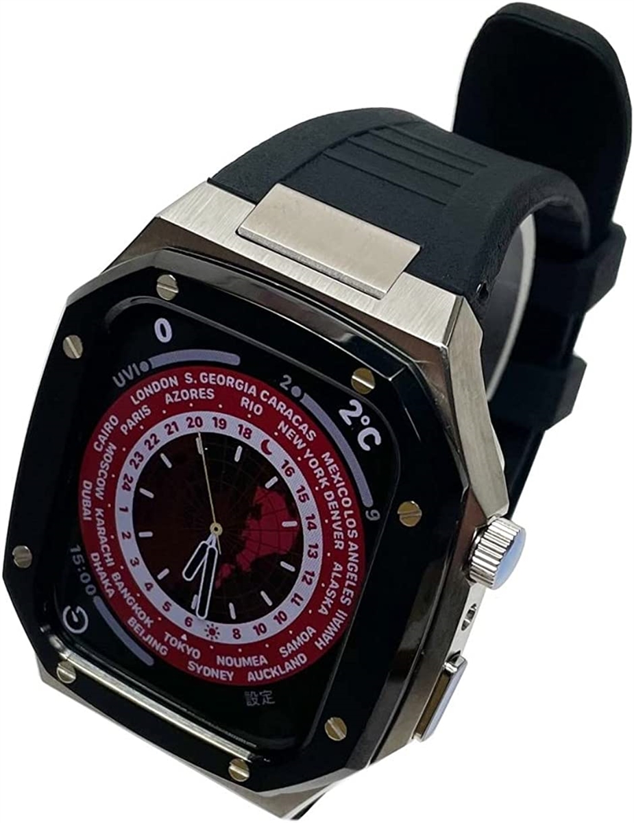 アップルウォッチ7 用 45mm ケース ベルト カスタム ステンレス