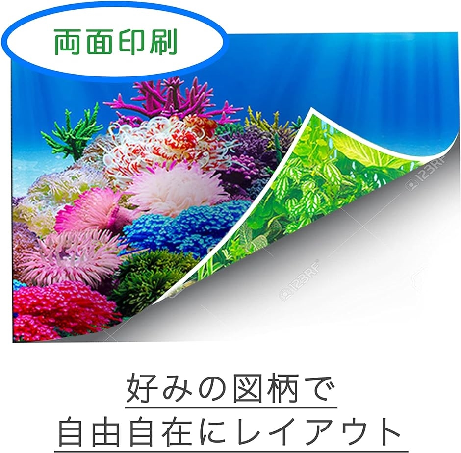 アクアリウム 水槽 魚タンク バックスクリーン 背景 水族館 水中 ポスター 装飾 外観 バックグラウンド( 40x62cm)｜zebrand-shop｜04