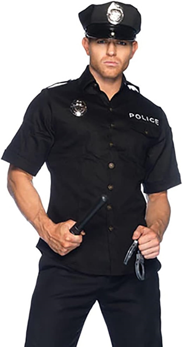 ポリス 警察 コスプレ 衣装 ３点 セット メンズ 仮装 パーティー イベント ハロウィン( ブラック,  Free Size)