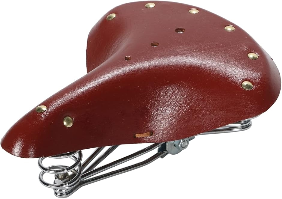 汎用 自転車 サドル 本革 スプリング ブラウン (ブラウン) : ゼ