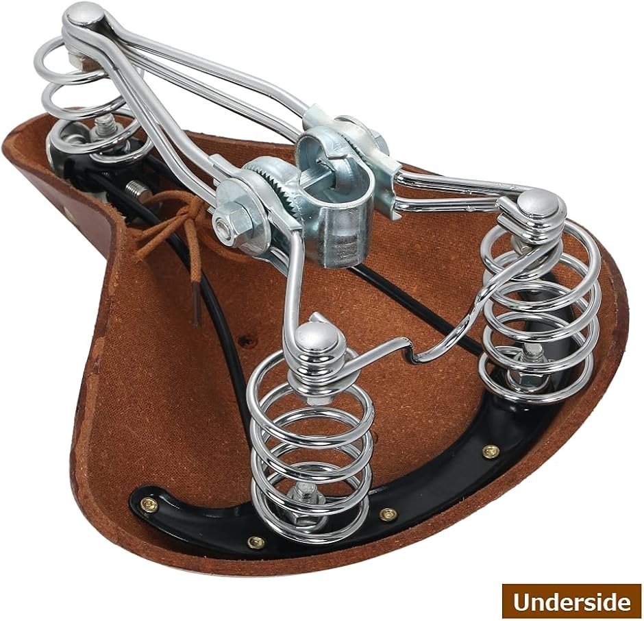 汎用 自転車 サドル 本革 スプリング ブラウン (ブラウン) : ゼ