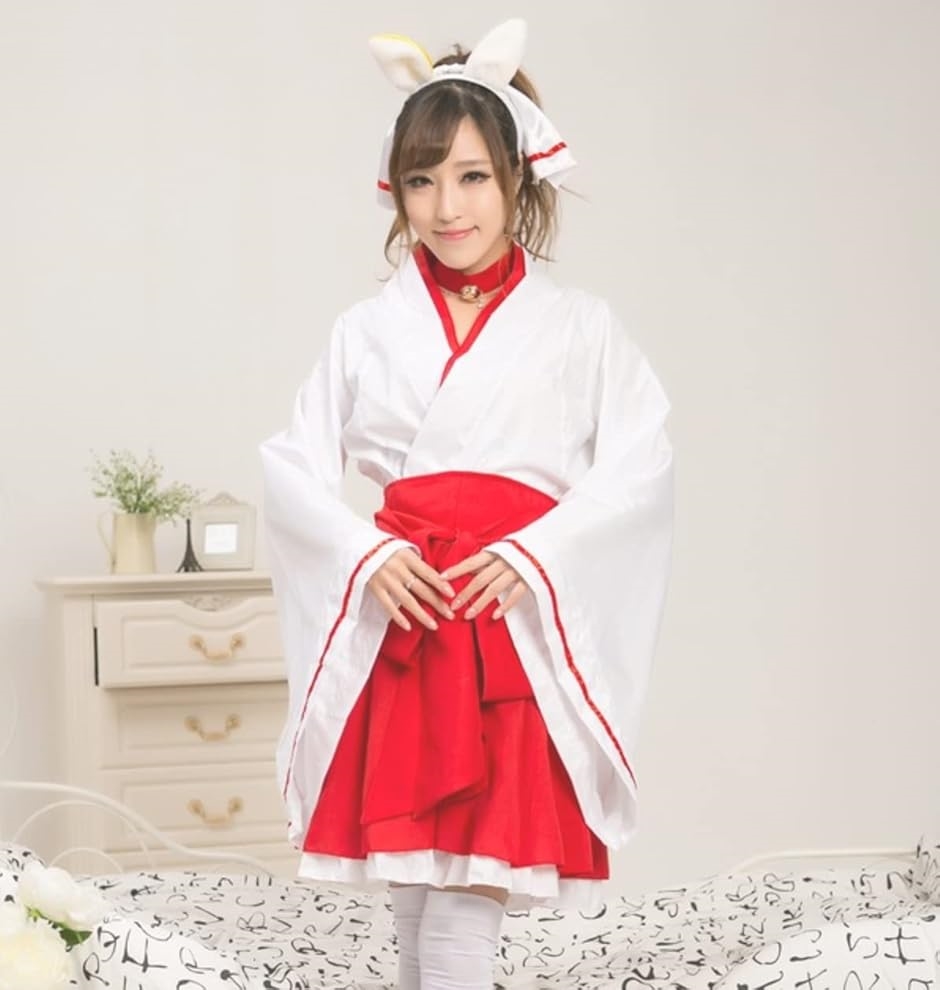 レディレイジー 巫女 コスプレ 女狐 和装 ミニ 袴 着物 浴衣 神社 衣装