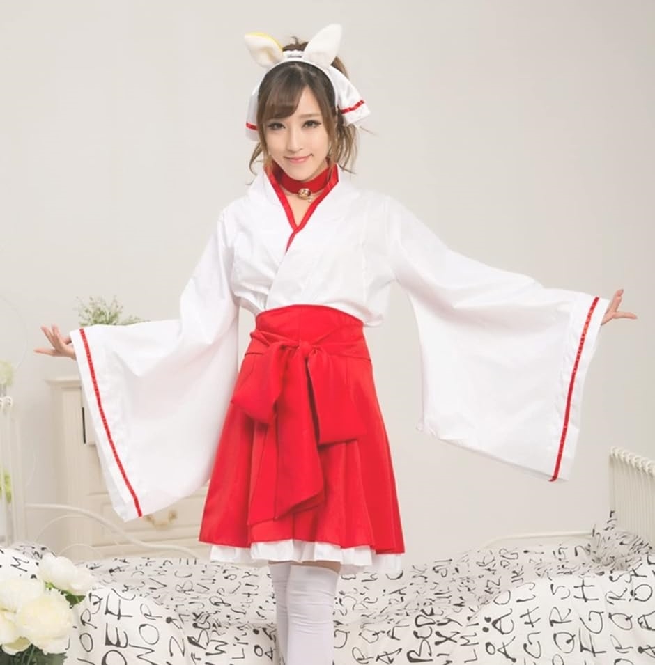 レディレイジー 巫女 コスプレ 女狐 和装 ミニ 袴 着物 浴衣 神社 衣装