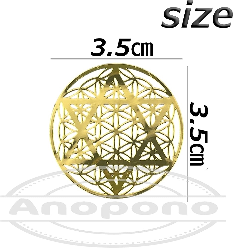金属製ステッカー 神聖幾何学模様 デコ素材 フラワーオブライフ 生命の花 シール 10枚セット( 六芒星)｜zebrand-shop｜04