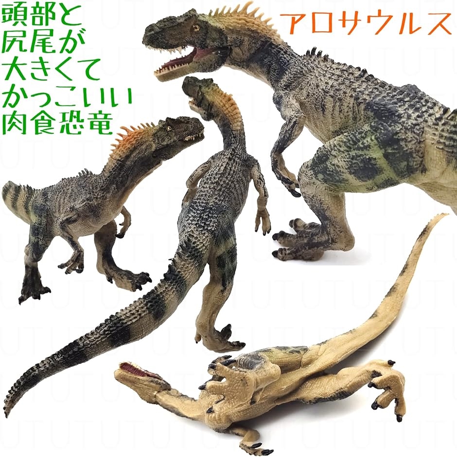 恐竜 フィギュア セット きょうりゅう おもちゃ アロサウルス 6＋ 緑アロサウルス＋アンキロサウルス｜zebrand-shop｜04