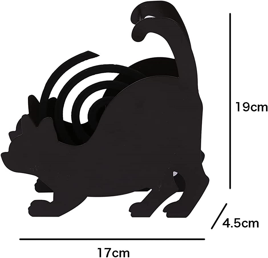 蚊取り線香 ホルダー 猫 入れ おしゃれ インテリア 雑貨蚊取 蚊やり スタンド 立て スチール 虫除け 蚊取り器 蚊遣り( 黒猫A)｜zebrand-shop｜03