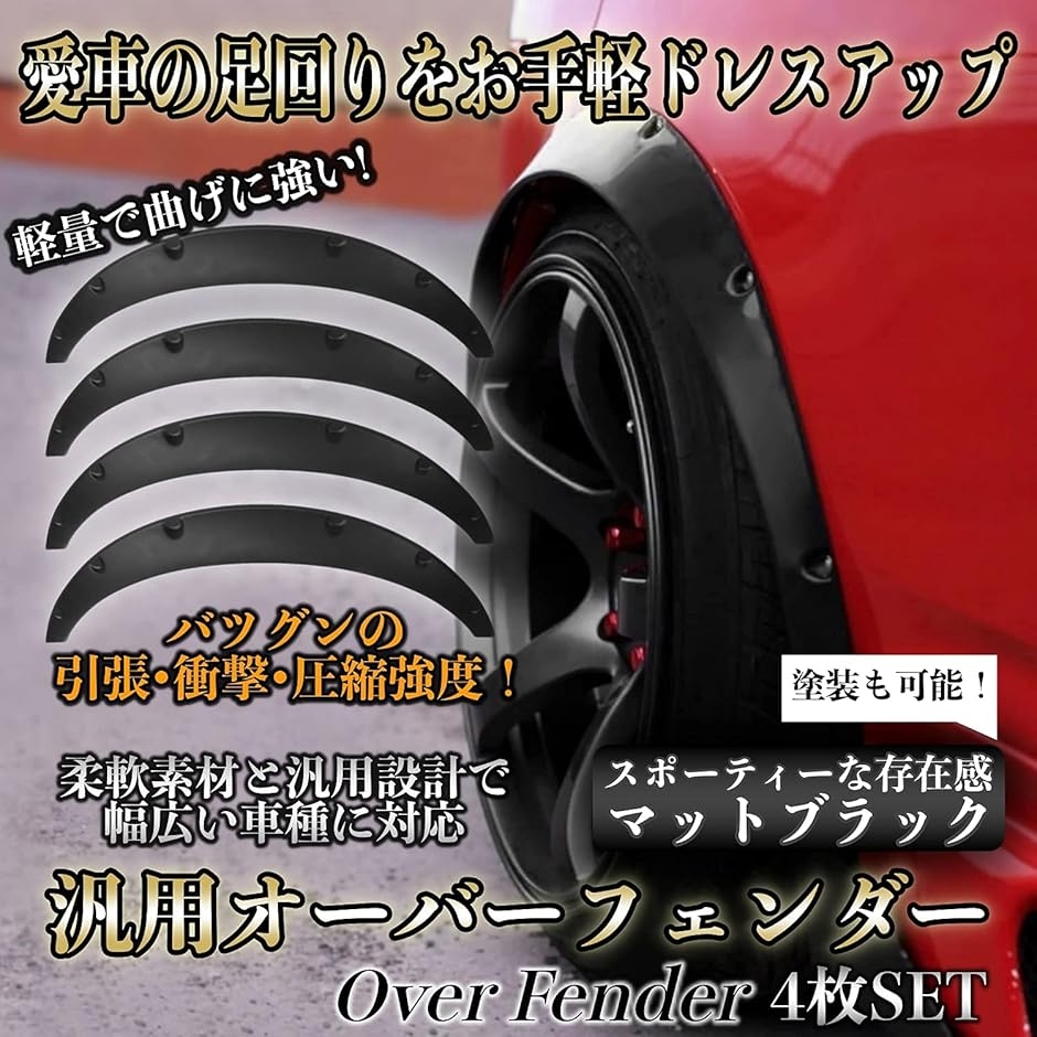 汎用 オーバーフェンダー フェンダーフレア ワイドフェンダー ネジ固定