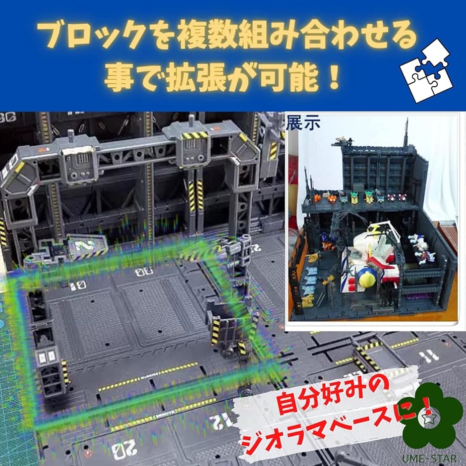 プラモデル ジオラマベース 格納庫 模型 展示 基地 戦艦 ドック