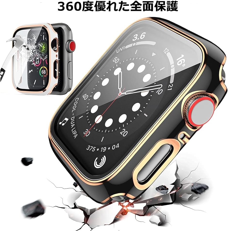 アップルウォッチ カバー apple watch ケース 高級仕様 保護 ブラック 黒 x ピンク( 黒+ピンクライン,  38mm)｜zebrand-shop｜07