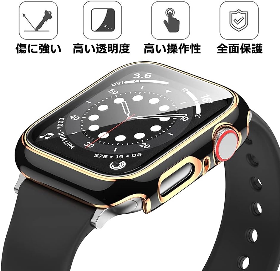 アップルウォッチ カバー apple watch ケース 高級仕様 保護 ブラック 黒 x ピンク( 黒+ピンクライン,  38mm)｜zebrand-shop｜09