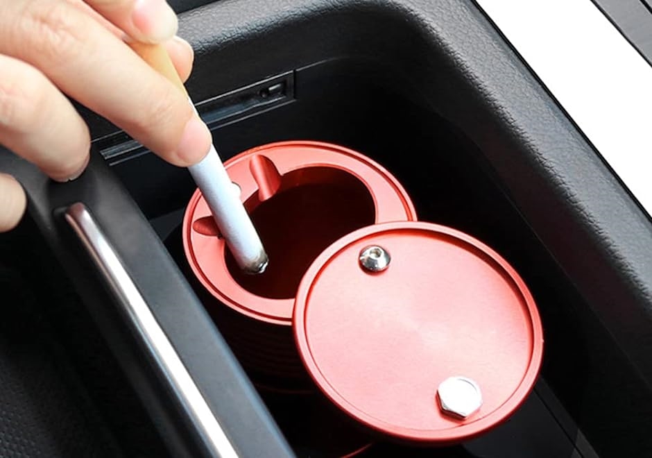 車用 デザイン 灰皿 アッシュトレイ カーアクセサリー( A/レッド) : ゼ