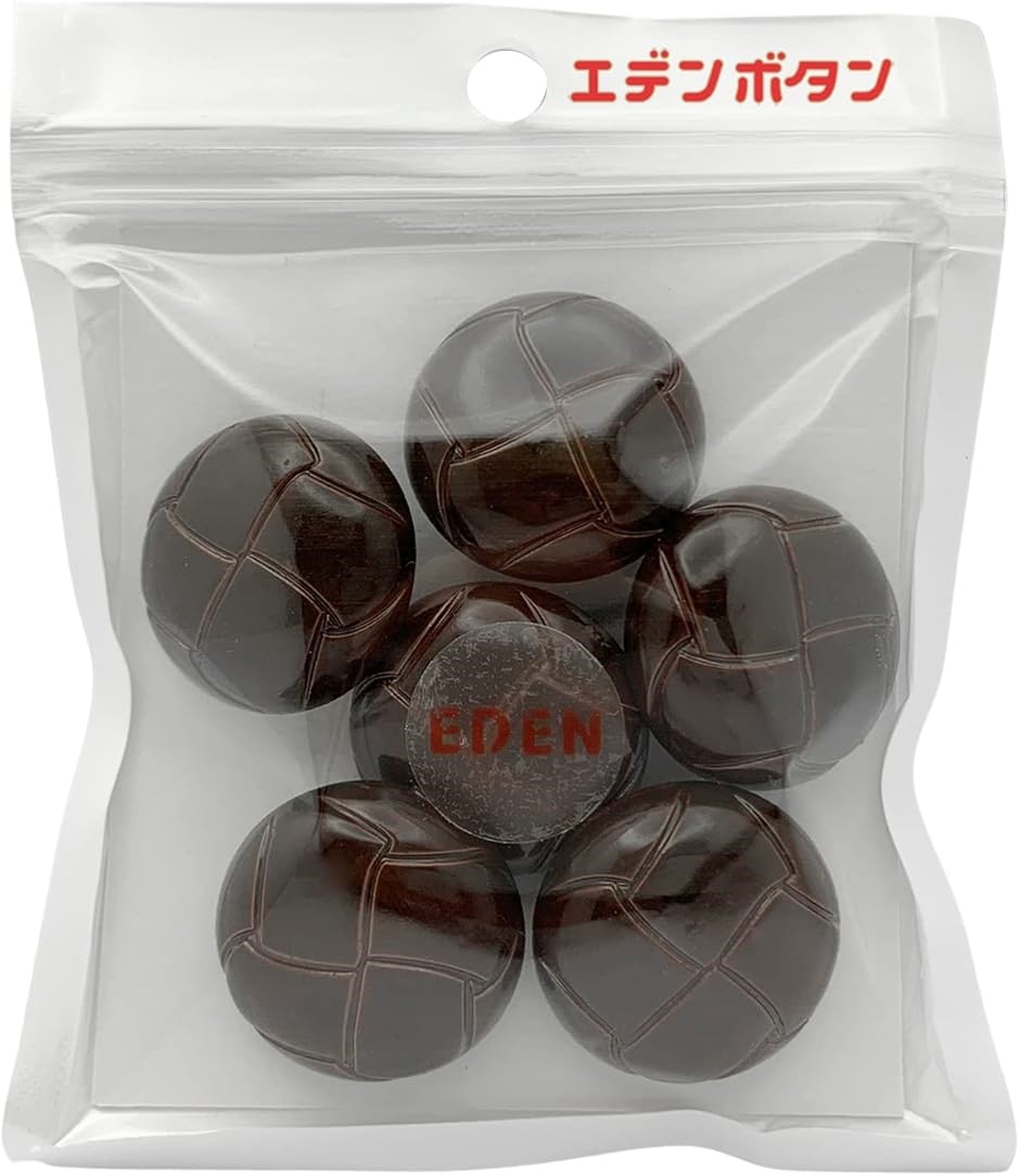 革調 くるみボタン 29.8mm 6個入 茶B-35(茶, 6個入) : ゼ