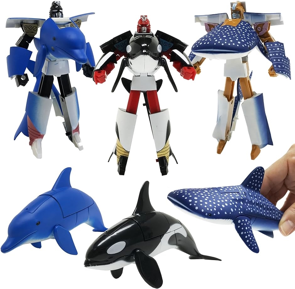 かっこいいぞ.変形する海獣 海の生き物ロボット海獣 海洋生物 変形ロボット 立体パズル おもちゃ( 3種セットC)