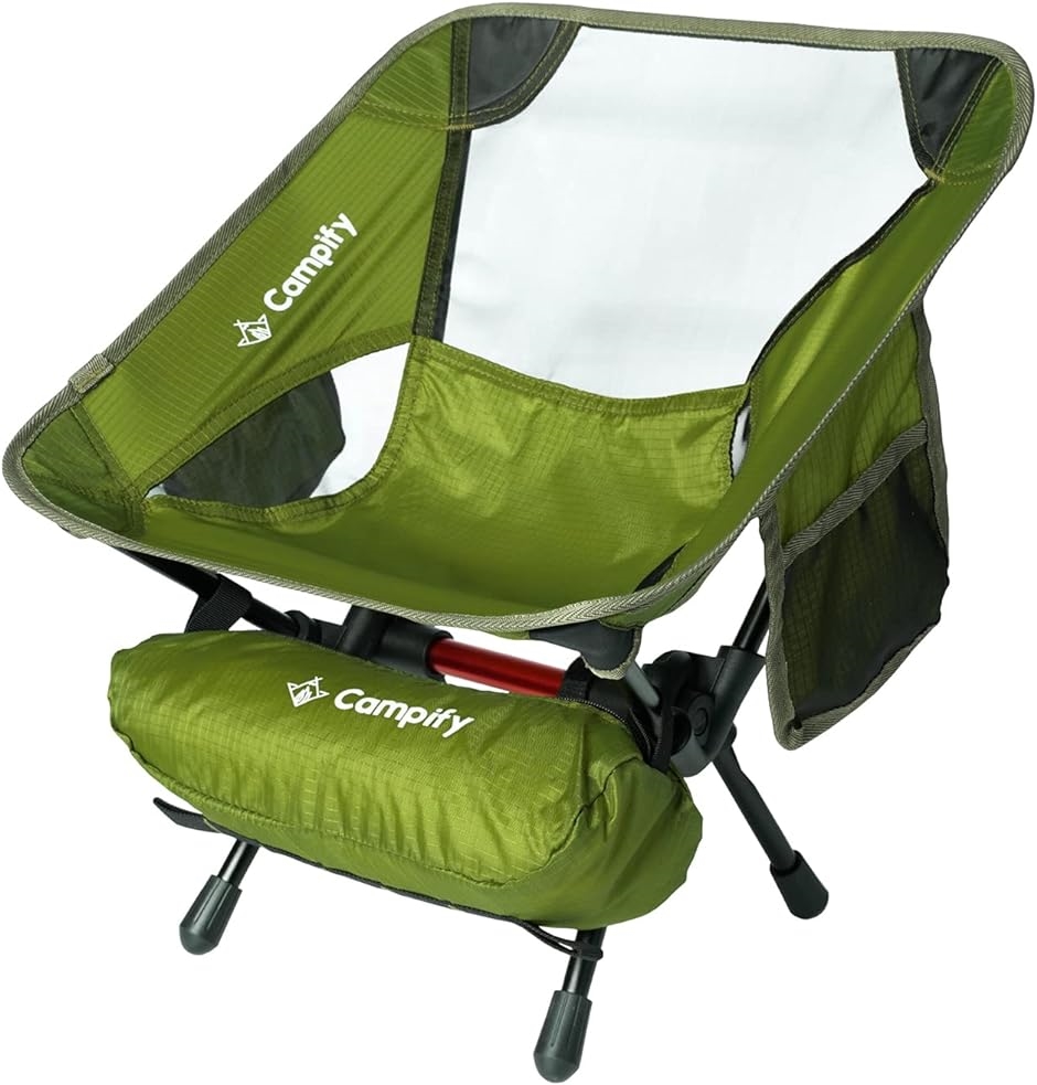 アウトドアチェア キャンプチェア キャンプ椅子 折りたたみ椅子 コンパクト 超軽量660g( カーキ,  1人)｜zebrand-shop