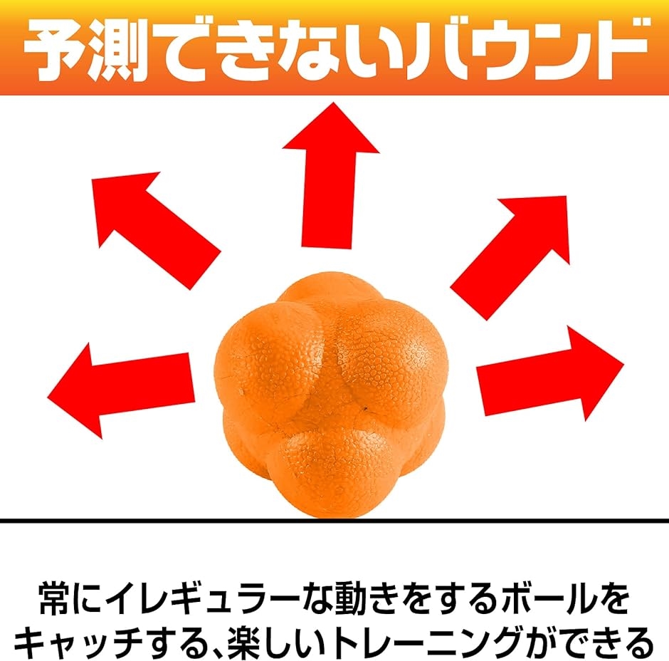 リアクション ボール 反射 視力 トレーニング ヘキサゴン 不規則 反応 バウンド( オレンジ4個)｜zebrand-shop｜04
