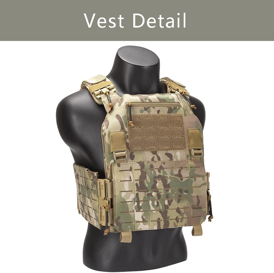 プレキャリ　タクティカルベスト　MOLLE タクティカルベスト 軽量 プレートキャリア サバイバルベスト MOLLE