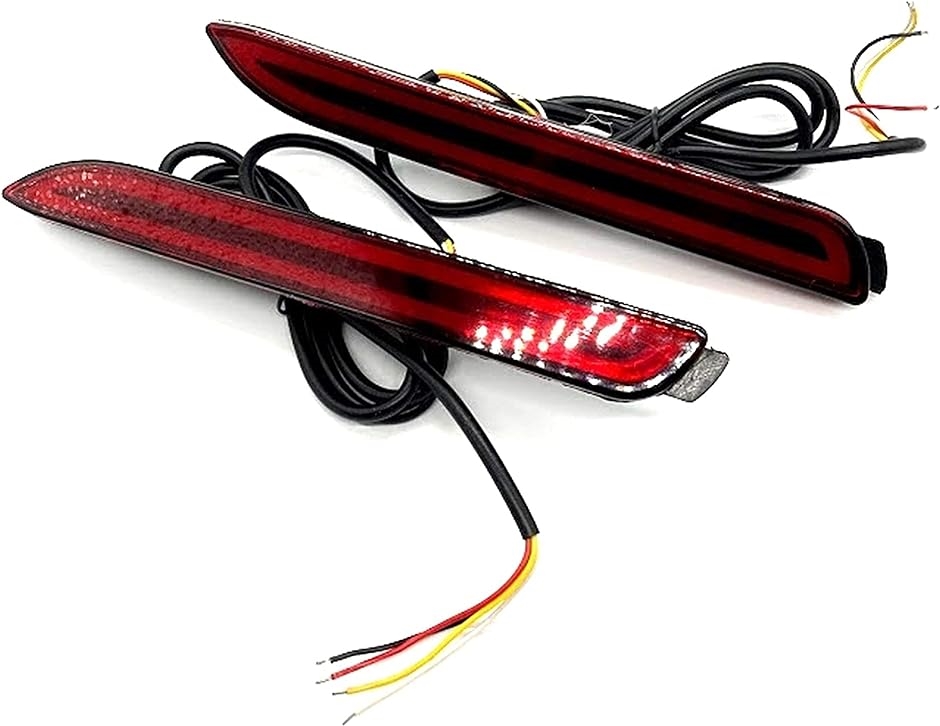 トヨタ 汎用 LED リアバンパー テールライト バックランプ リフレクター 流れるウィンカー機能付き 左右セット MDM( ファイバー)｜zebrand-shop｜02