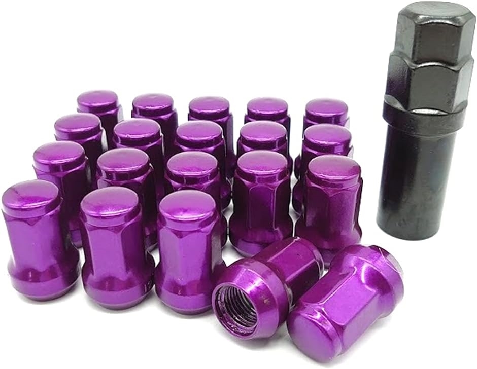 ロック ナット 紫色 タイヤホイールナット 20個入り m12 x p1.5 ネジ パープル ショートナット ラグナット レーシングナット MDM｜zebrand-shop
