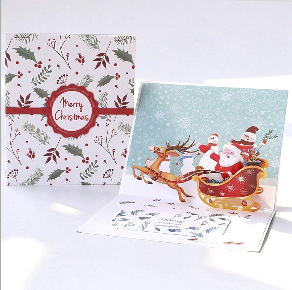 クリスマス３D 立体 ポップアップ カード クリスマスカード パーティー イベント お祝いに( サンタクロース)