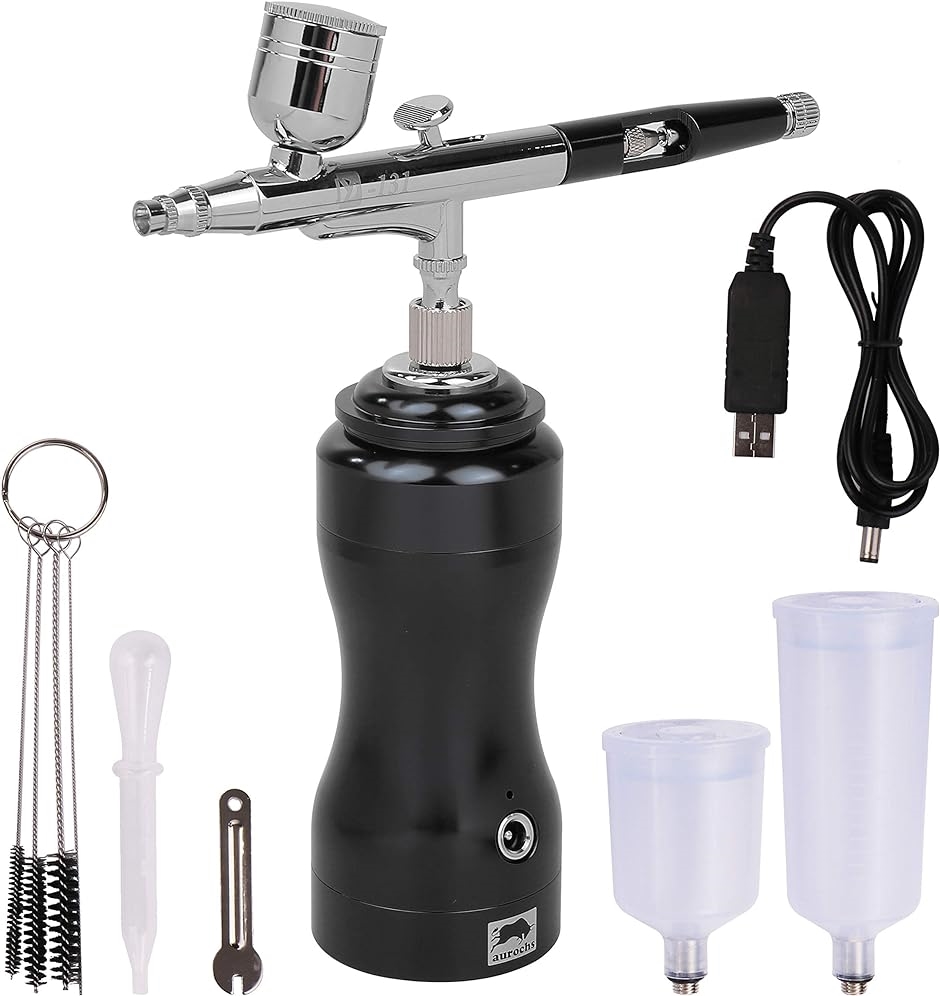 エアブラシ コンプレッサー セット 充電式 ダブルアクションタイプ