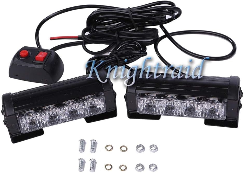 Avan Knight 12V ストロボ ライト バー LED 2個 セット 緊急 警告灯 車 トラック トレーラー( イエロー)｜zebrand-shop｜02