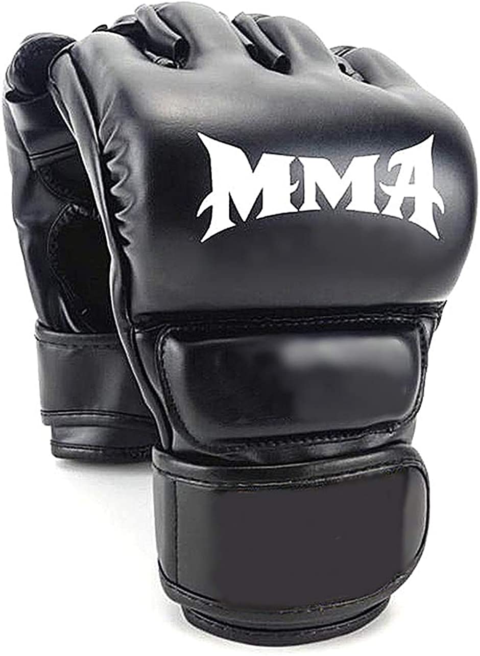 いいスタイル MMA オープンフィンガー グローブ 黒 ボクシング スパー