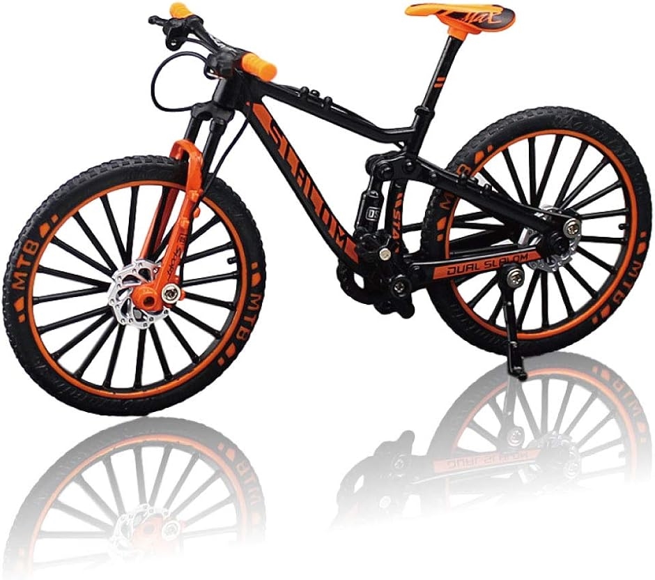 morytrade 自転車 おもちゃ MTB マウンテンバイク 模型 ダイキャスト(ブラック/オレンジ)