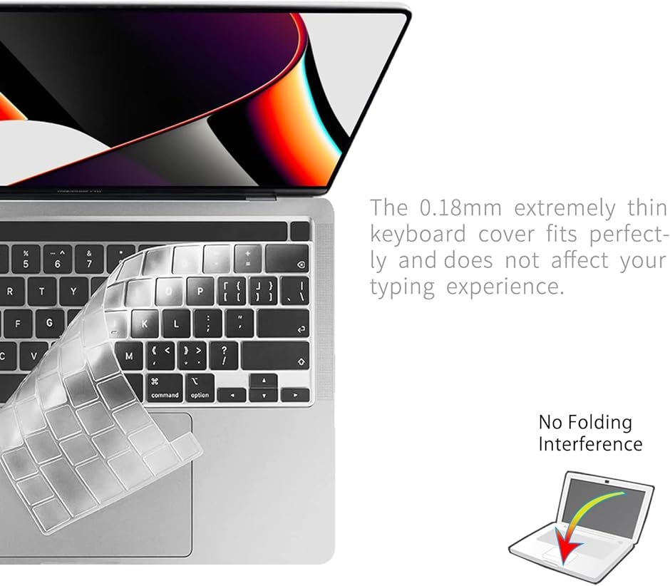 US英語配列 MacBook キーボードカバー Pro 13インチ 2022 M2チップ / - MDM( Clear,  Pro 13'')｜zebrand-shop｜03