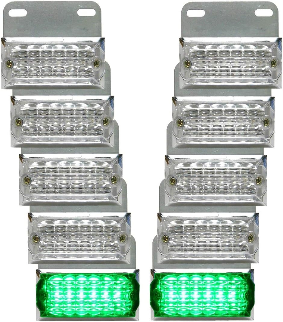 【SALE／104%OFF】 プレゼントを選ぼう トラック用 サイド マーカー 角型 12 LED 24V クリアレンズ 汎用 10個 セット イエロー ブルー ホワイト グリーン tokiwa.b-kodama.com tokiwa.b-kodama.com