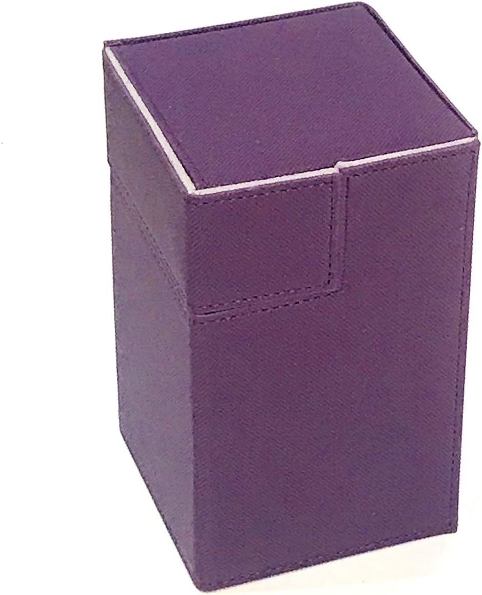 トレカ カードデッキケース トレーディング 約100枚収納 レザー カードケース ホルダー ストレージボックス( タイプA: パープル)