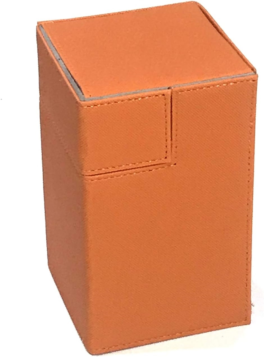 トレカ カードデッキケース トレーディング 約100枚収納 レザー カードケース ホルダー ストレージボックス( タイプA: オレンジ)
