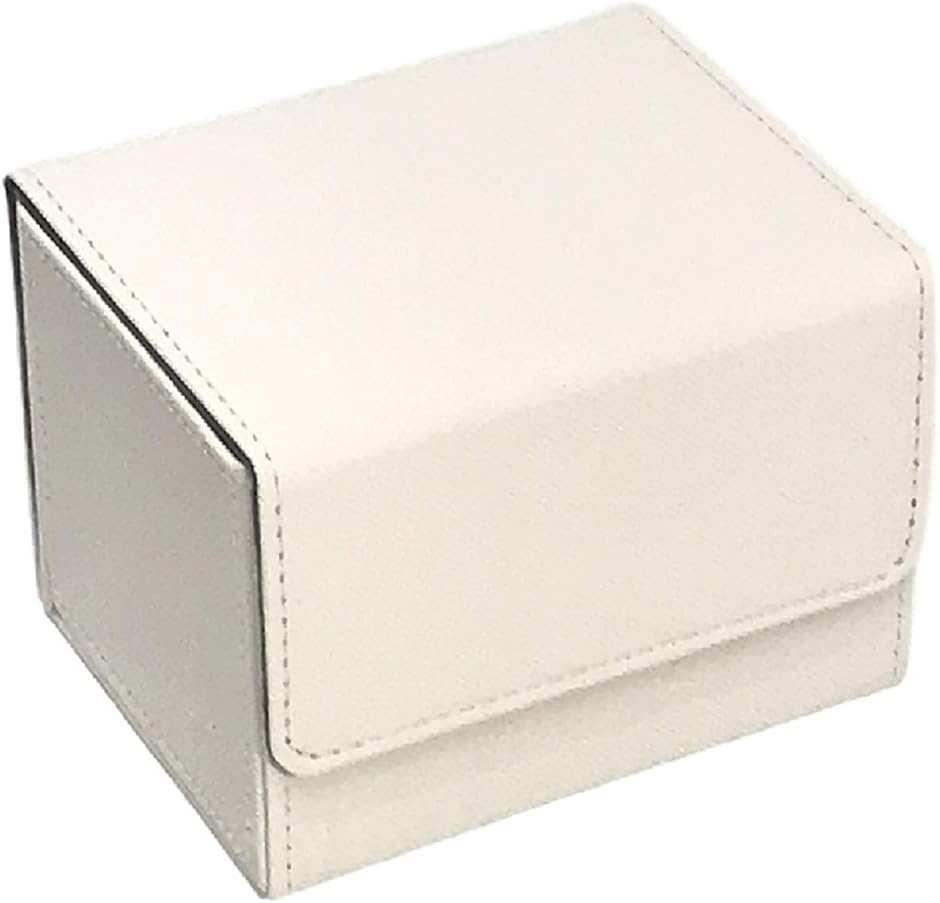 トレカ カードデッキケース トレーディング 約100枚収納 レザー カードケース ホルダー ストレージボックス( タイプB: ホワイト)