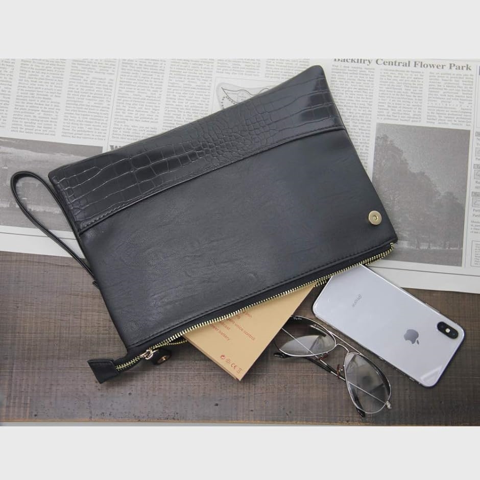 セカンドバッグ A5 B5 サイズ クロコダイル 型押し クラッチバッグ PU