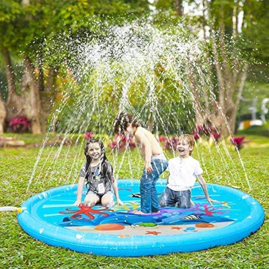 噴水マット 26の文字と対応する単語こども用 噴水おもちゃ ビニールプール プレイマット プール噴水 みずあそび 芝生遊び 夏の庭 暑さ対策 直径170CM 大型プールマット