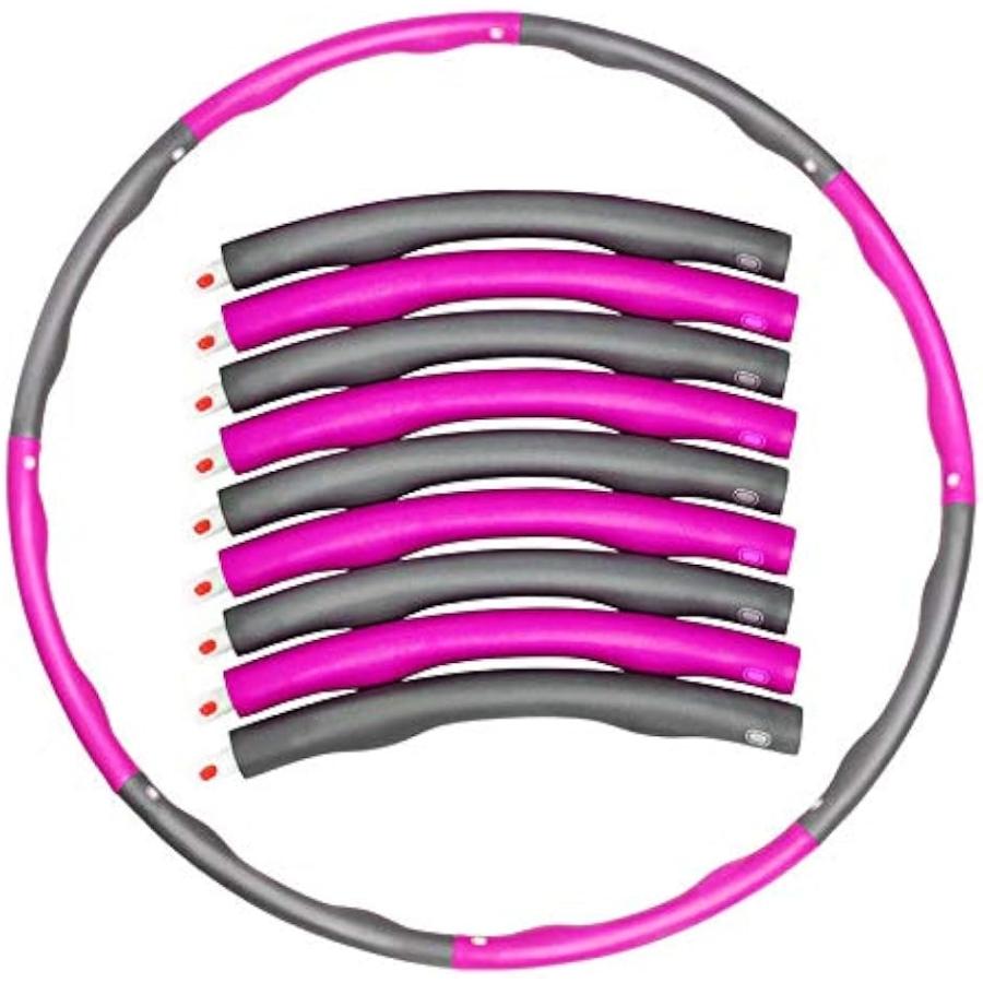 フラフープ シェイプアップ 大人用 子供用 組み立て式 収納袋付き ダイエット 人気 ピンク( ピンク)｜zebrand-shop｜03