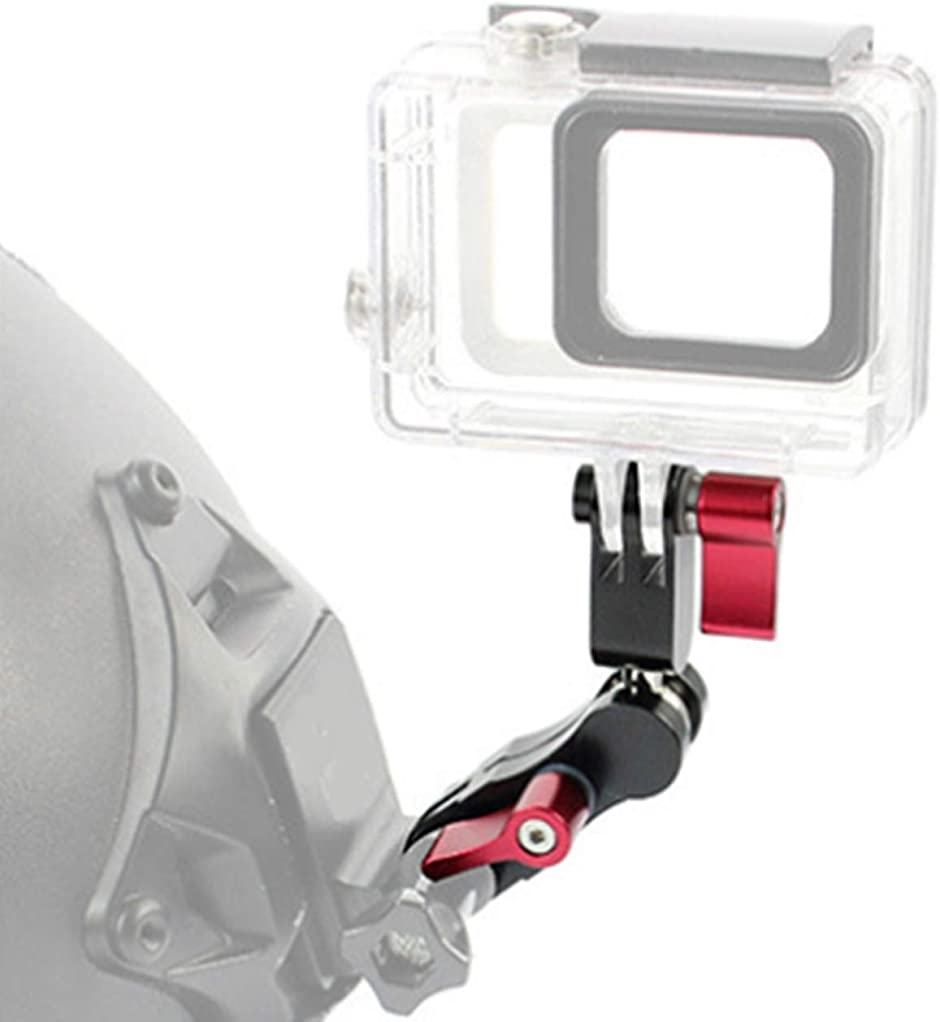 GoPro アームマウント 360度回転 NVG サバゲーヘルメット カメラマウント Hero 8 7 5 4 適合 黒( 黒)