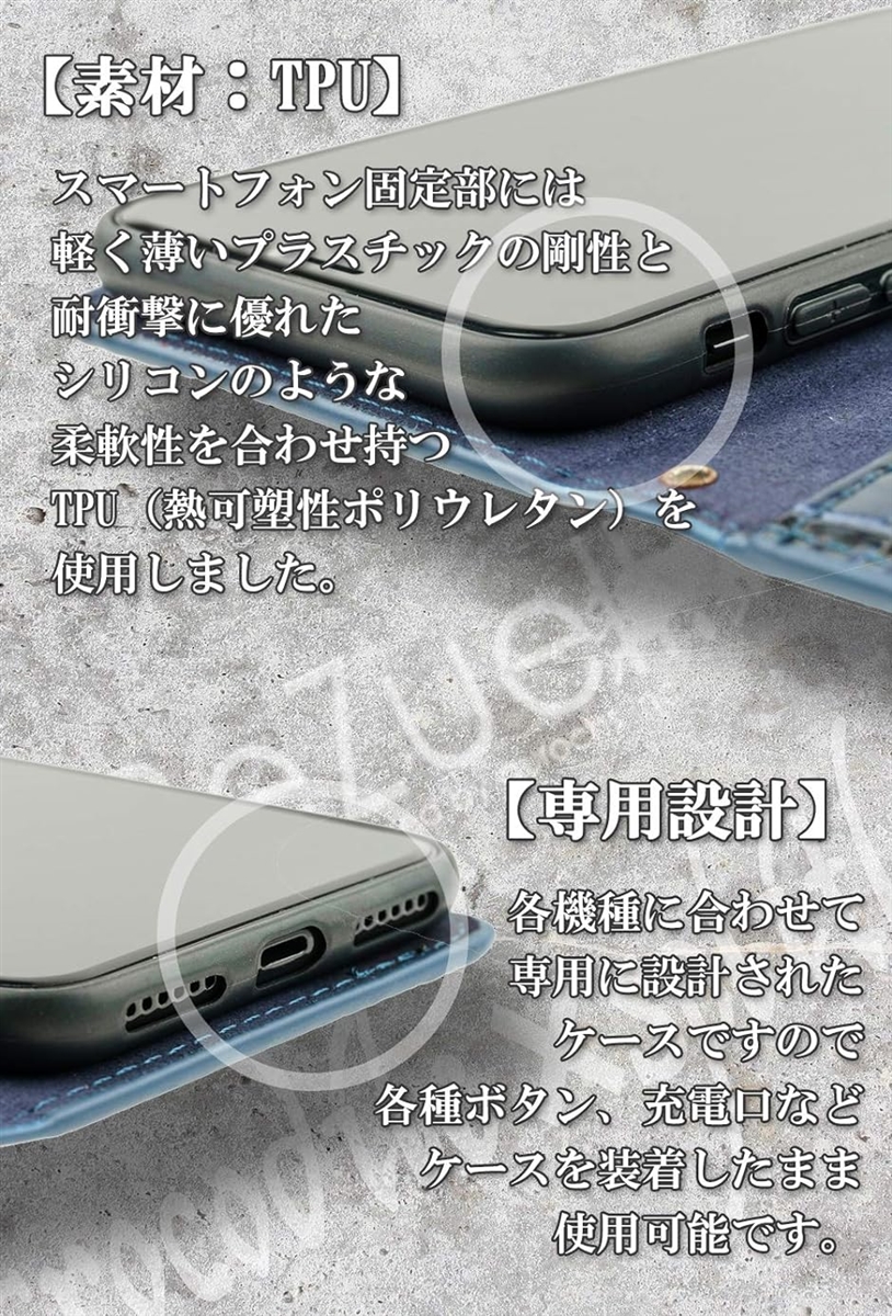 クロコダイル x 牛革 iPhone12 Pro Max apple . 手帳型 レザー MDM( ブルー,  iphone12Pro Max)｜zebrand-shop｜03