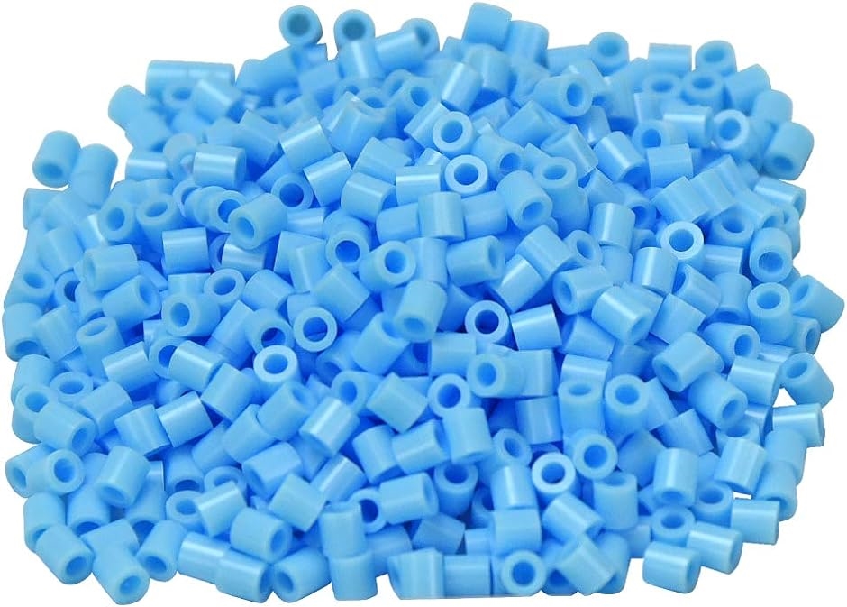 AINetJP アイロンビーズ 単色 ハンドメイド 立体作品 手作り おもちゃ 大容量( ライトブルー,  5mm 約8000個)
