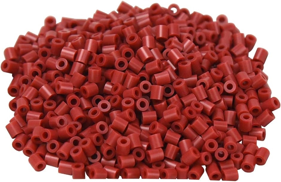 AINetJP アイロンビーズ 単色 ハンドメイド 立体作品 手作り おもちゃ 大容量 5mm( チェリー, 5mm 約8000個)