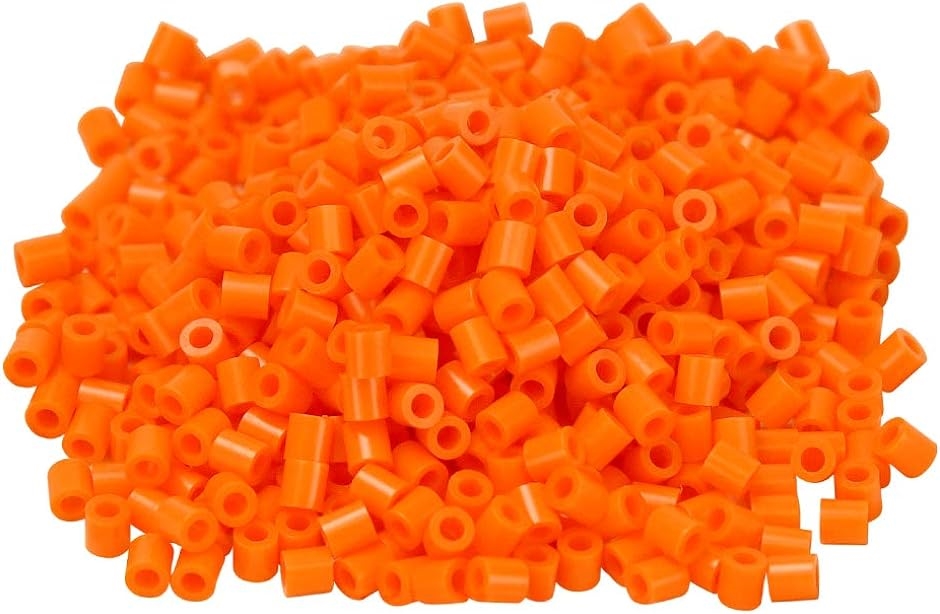 AINetJP アイロンビーズ 単色 ハンドメイド 立体作品 手作り おもちゃ 大容量 5mm( オレンジ,  5mm 約8000個)