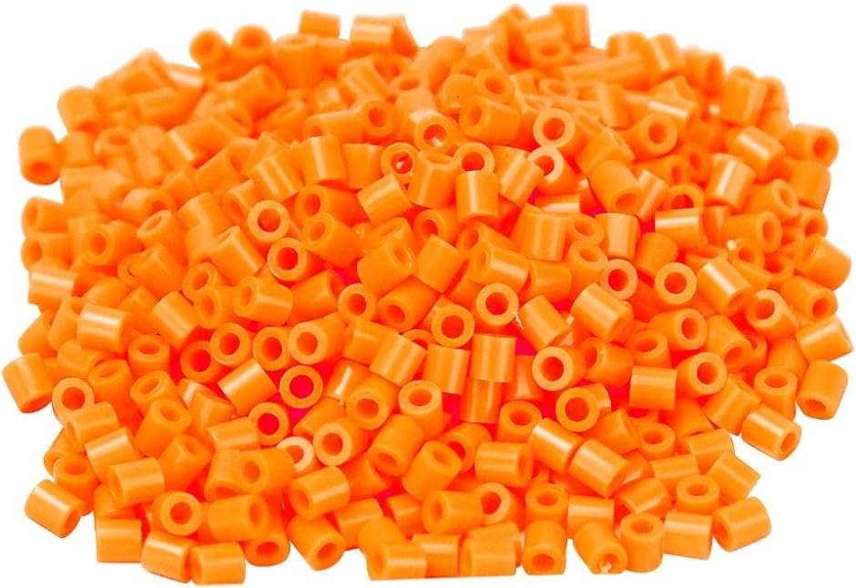 AINetJP アイロンビーズ 単色 ハンドメイド 立体作品 手作り おもちゃ 大容量( パールオレンジ,  5mm 約8000個)