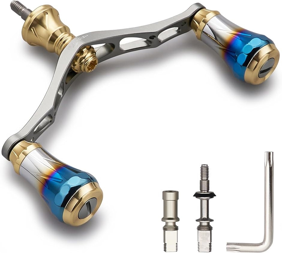 98mm リール ハンドル 22mm ノブ 搭載 シマノ ダイワ 通用 スピニング