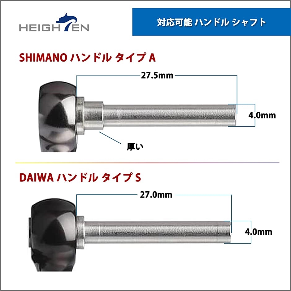 23mm リール ハンドル ノブ 9.5g シマノ ダイワ 通用 Shimano Type 11 MDM( ブラック/ブルー,  φ23mm)｜zebrand-shop｜05
