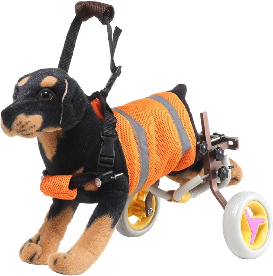 犬用 車いす ペット 歩行器 小型犬用 車椅子 ドックウォーカー 補助輪( ブラウン)｜zebrand-shop