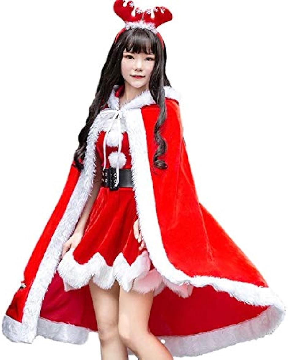 サンタ 衣装 ドレス クリスマス サンタクロース コスプレ 仮装 レディース 帽子カチューシャ付き