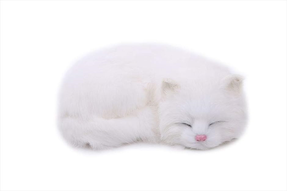 ぬいぐるみ 猫 本物そっくり 景品 リアル 再現 寝そべり ネコちゃん ペット 置物 部屋飾り インテリア( 白)｜zebrand-shop