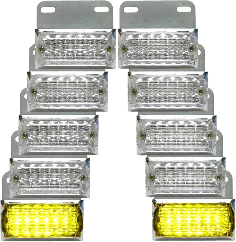 トラック用 サイド マーカー 角型 12 LED 24V クリアレンズ 汎用