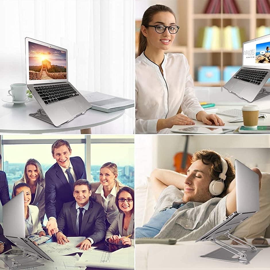 ノートパソコン スタンド 2020 自宅で仕事 laptop stand PCスタンド PCホルダー( 銀,  Medium)｜zebrand-shop｜02
